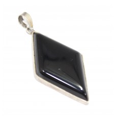 Women 925 Sterling Silver Pendant Natural black onyx gem stone P 813